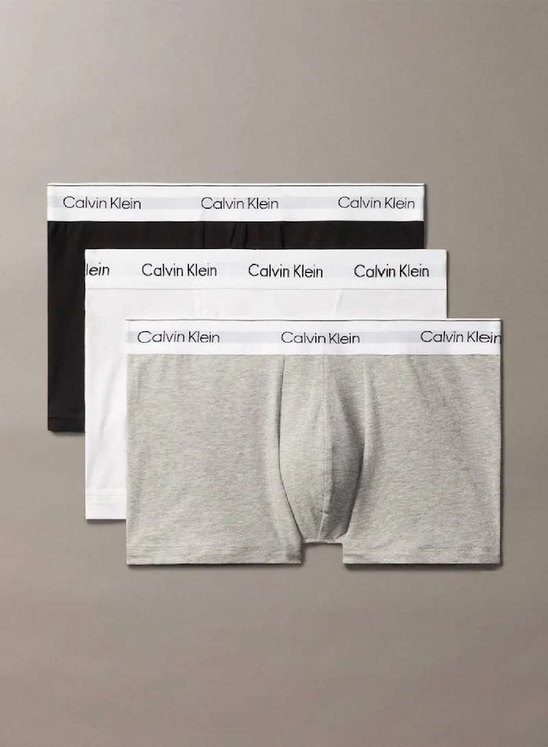 CALVIN KLEIN 3 Pack Relaxed Dart Trunks - Icon Cotton Stretch