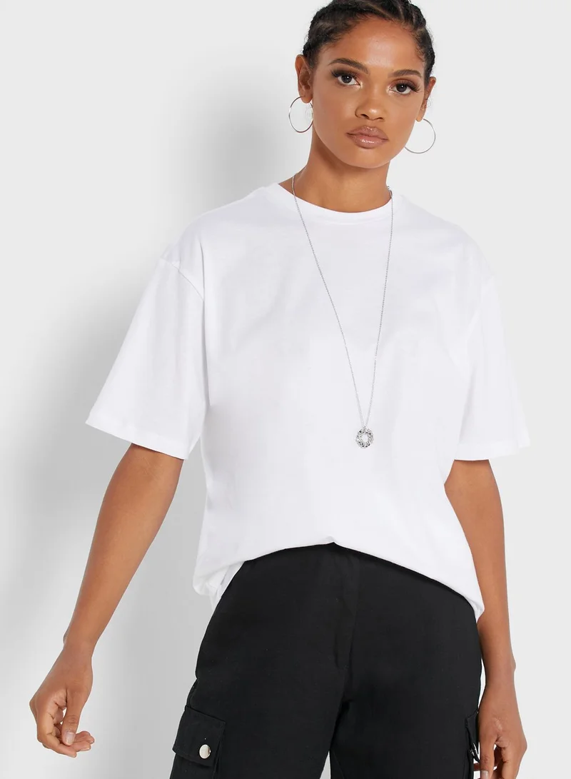 Ginger Oversized Printed Back T-Shirt