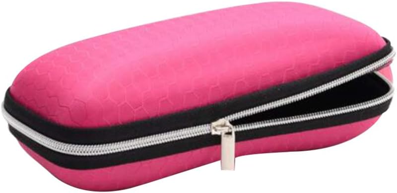 كلاراكو حافظة نظارات من كلاركو بسحاب، حافظة صلبة لحماية النظارات، صندوق من مادة إي في إيه ناعم ولطيف للرجال والنساء والفتيات والأطفال (وردي) - Image 1