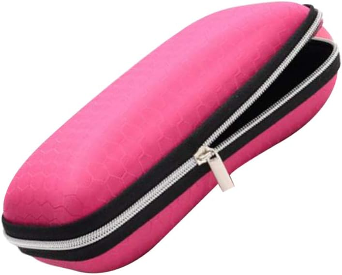 كلاراكو حافظة نظارات من كلاركو بسحاب، حافظة صلبة لحماية النظارات، صندوق من مادة إي في إيه ناعم ولطيف للرجال والنساء والفتيات والأطفال (وردي) - Image 2