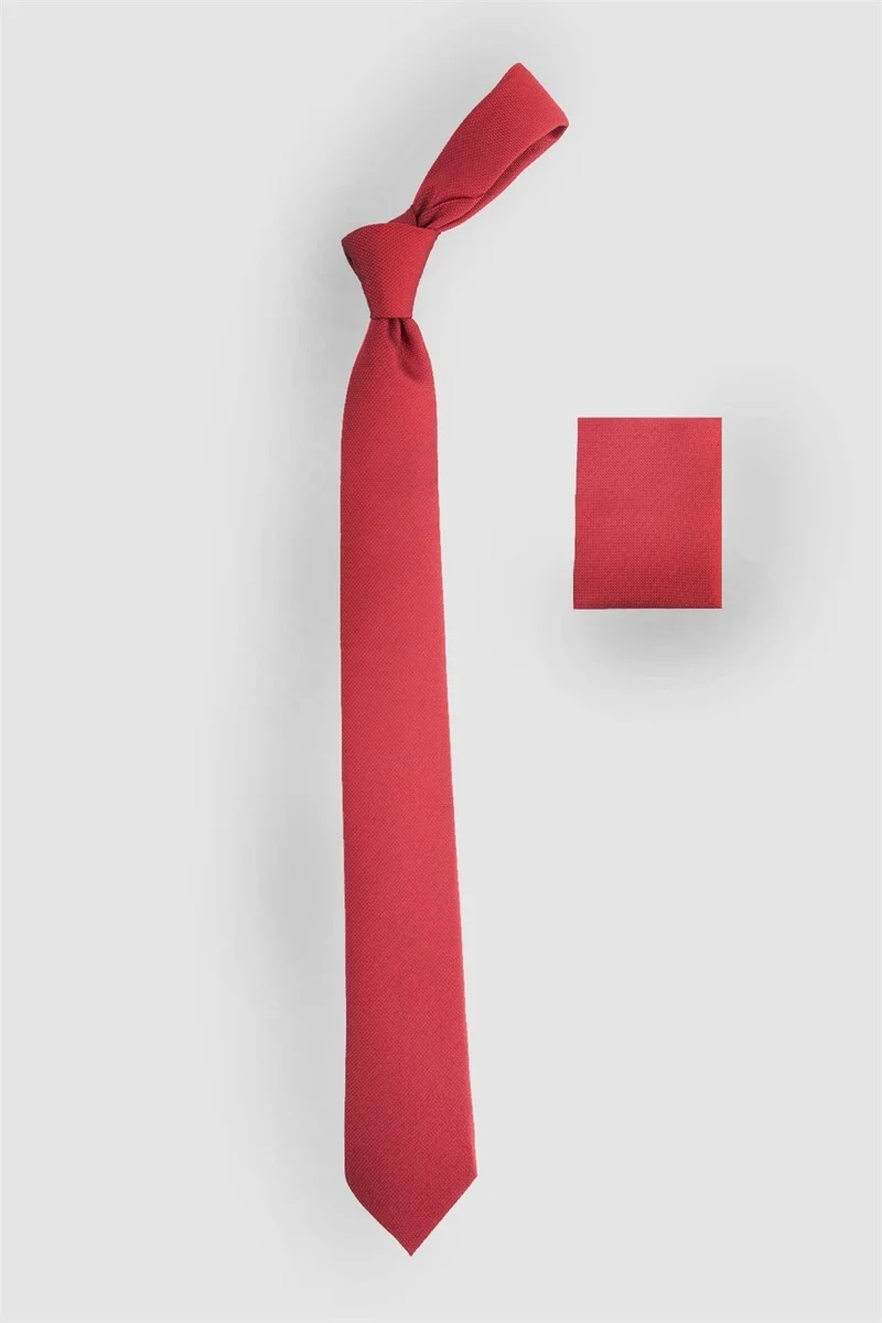 تودورس Plain Men's Tie with Pocket Handkerchief