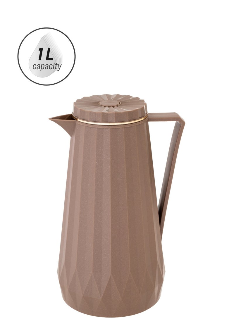 Hic Plastic Coffee & Tea Flask 1 Liter brown color  - Image 1