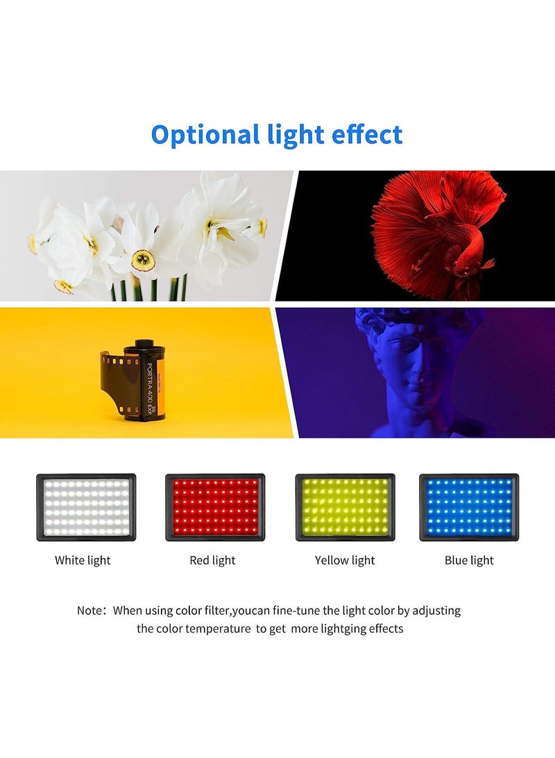 XiuWoo 2-Pack Flexible and Adjustable Desktop LED Dimmable 3200-5600K Video Light with Clamp Scissor Arm Stand With Remote Control and 3 Color Filters for Product Portrait Video Photography Video Conference Light - Image 3