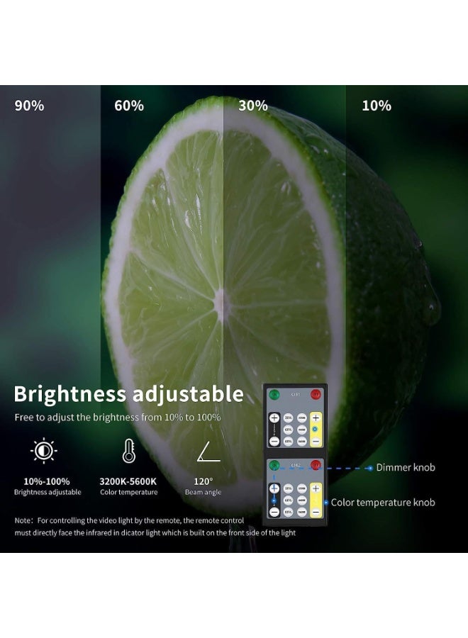 XiuWoo 2-Pack Flexible and Adjustable Desktop LED Dimmable 3200-5600K Video Light with Clamp Scissor Arm Stand With Remote Control and 3 Color Filters for Product Portrait Video Photography Video Conference Light - Image 2