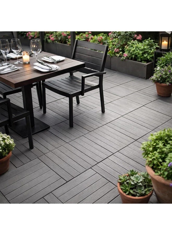 Durable Waterproof Plastic Interlocking Deck Tiles – Non-Slip Outdoor Flooring for Patios, Gardens & Poolside 10pcs - Image 1