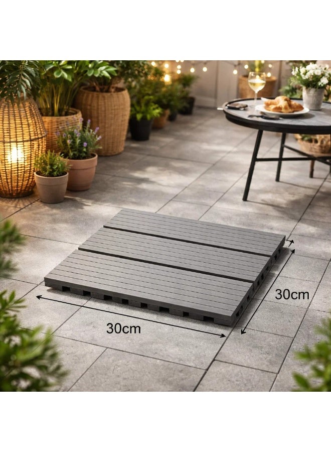 Durable Waterproof Plastic Interlocking Deck Tiles – Non-Slip Outdoor Flooring for Patios, Gardens & Poolside 10pcs - Image 4