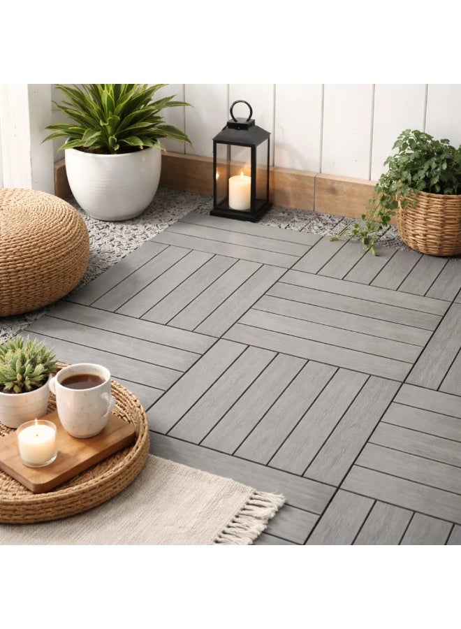 Durable Waterproof Plastic Interlocking Deck Tiles – Non-Slip Outdoor Flooring for Patios, Gardens & Poolside 10pcs - Image 2