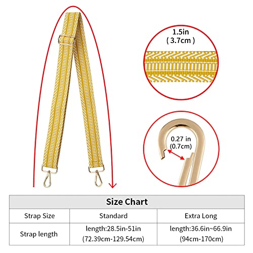 ZOOEASS Wide Shoulder Strap Adjustable Replacement Belt Guitar Style Crossbody Bag Handbag Strap Multicolor Canvas Straps(Wide:1.4in) (Color2) - Image 5