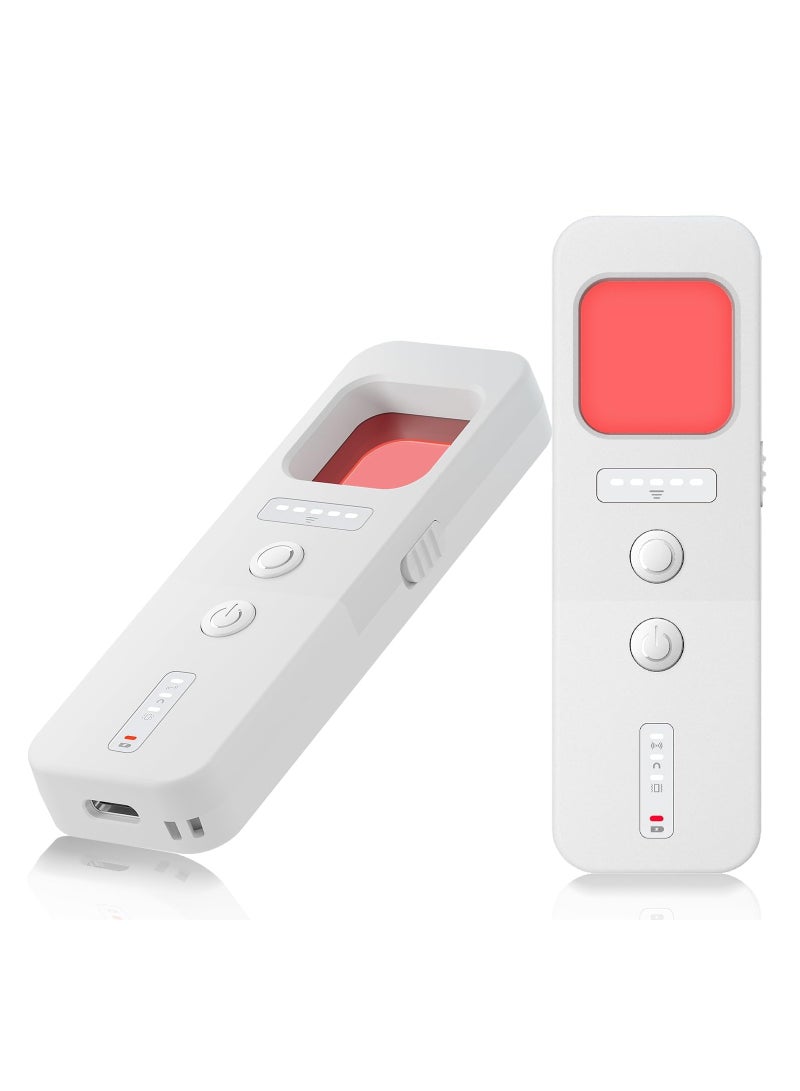 1PCS Hidden Camera Detectors Anti Spy Detector Tracker Detector Infrared Camera Scanner Bug Detector Listening Device Detector RF Signal Scanner Device for Cars Indoor Outroom (White) - Image 1