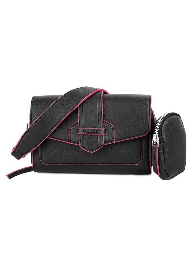 Ceres Cross Body Fit Sling Bag Women Use Travel office Business Faux Leather (Black) - Image 1