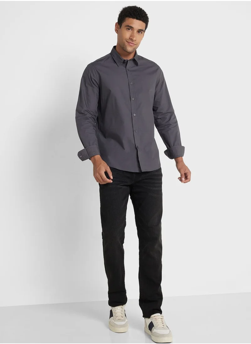 Robert Wood Long Sleeve Poplin Shirt
