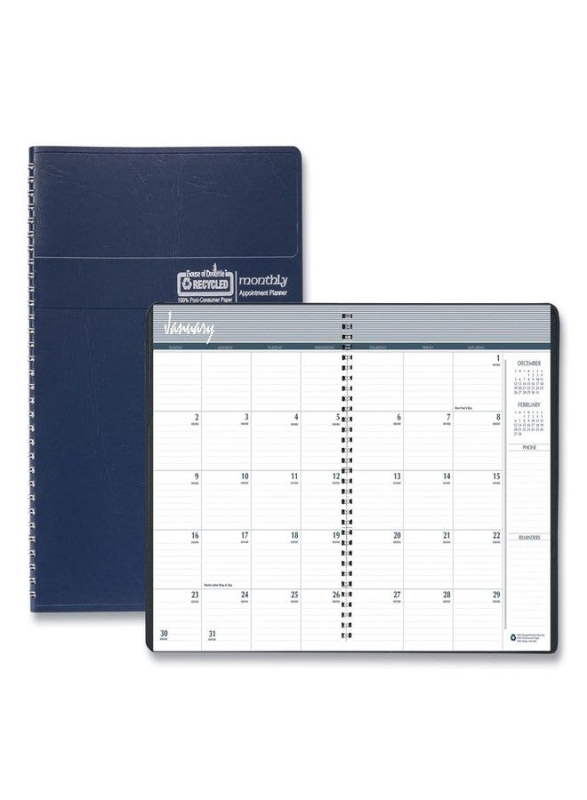 House of Doolittle 2026 Monthly Planner 8.5" x 11", Faux Leather Cover, Blue (26207-26) - Image 1