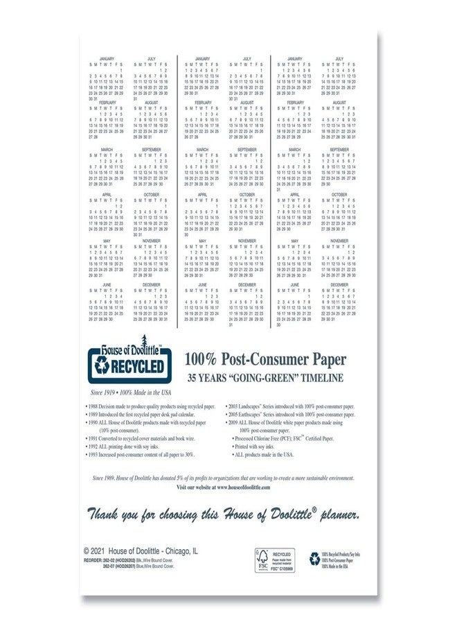 House of Doolittle 2026 Monthly Planner 8.5" x 11", Faux Leather Cover, Blue (26207-26) - Image 4