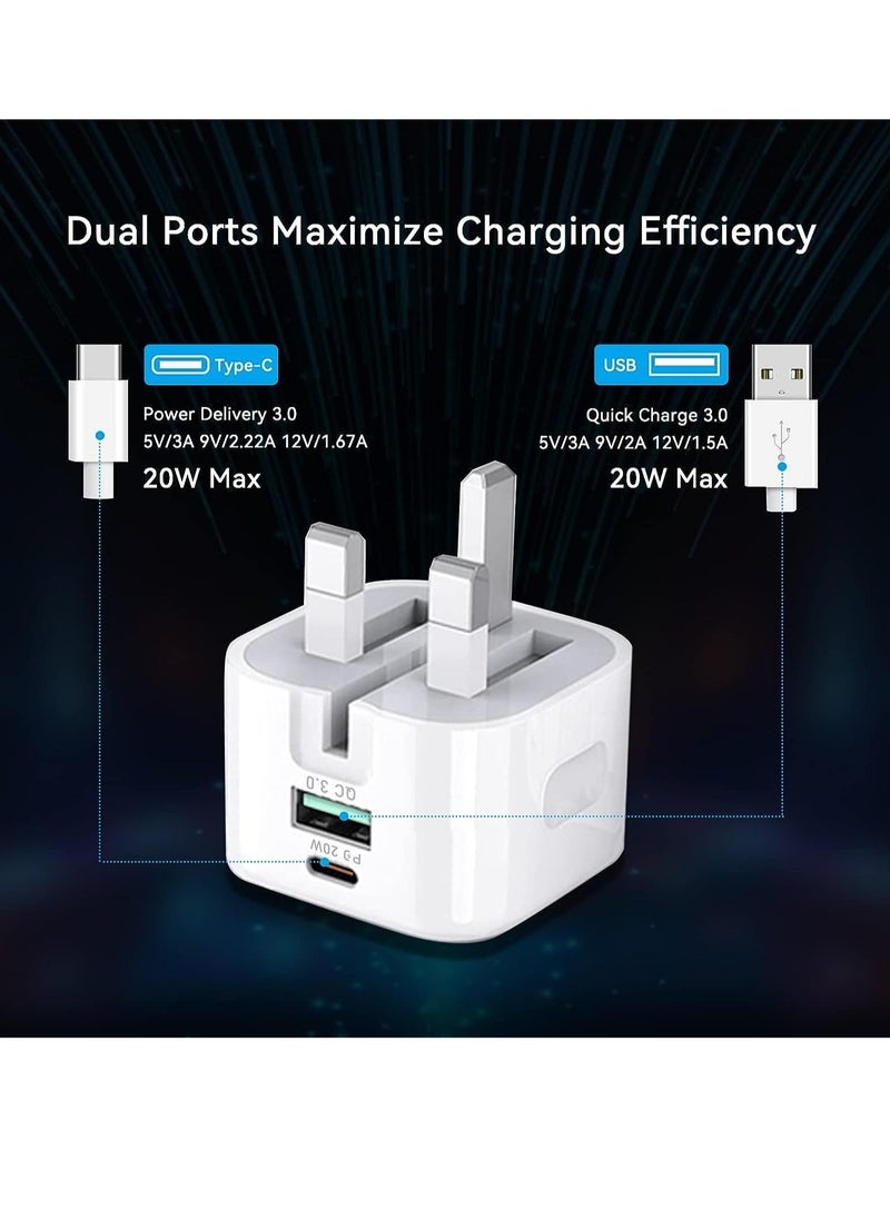 ELTRAZONE - 20W USB C Charger Block, 2-Ports [USB-C + USB] Charging Station, QC PD3.0 GaN Fast Charging Block, Type C Power Adapter for iPad Pro/iPhone/Samsung Note/Galaxy (Not with Cable) - Image 1
