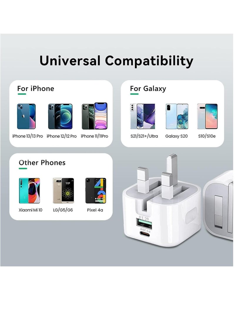 ELTRAZONE - 20W USB C Charger Block, 2-Ports [USB-C + USB] Charging Station, QC PD3.0 GaN Fast Charging Block, Type C Power Adapter for iPad Pro/iPhone/Samsung Note/Galaxy (Not with Cable) - Image 1