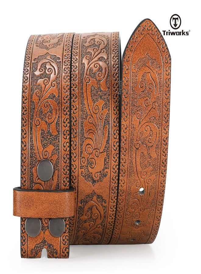 TRIWORKS Western Leather Belt for Men without Buckle Cowboy Cowgirl Leather Belt Strap for Jeans - Image 2
