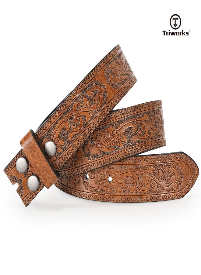 TRIWORKS Western Leather Belt for Men without Buckle Cowboy Cowgirl Leather Belt Strap for Jeans - Image 5