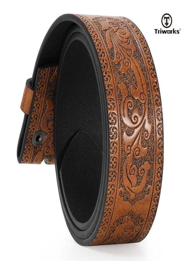 TRIWORKS Western Leather Belt for Men without Buckle Cowboy Cowgirl Leather Belt Strap for Jeans - Image 3