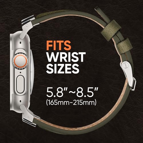 Suitisbest أشرطة جلدية Suitisbest متوافقة مع ساعة آبل ألترا 49mm 46mm 45mm 44mm 42mm، حزام استبدال جلد طبيعي لساعة آبل سيريز 11 10 9 8 7 6 5 4 3 2 1، SE 3 2 1، ألترا 3 2 1 - Image 4