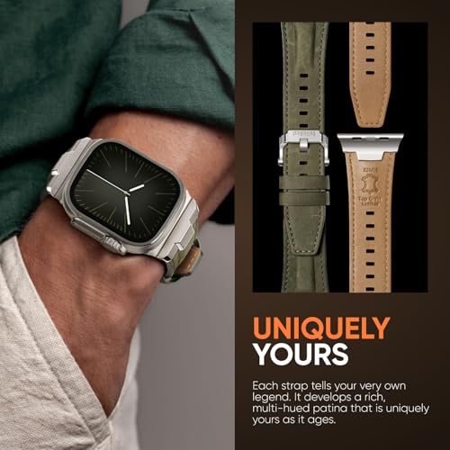 Suitisbest أشرطة جلدية Suitisbest متوافقة مع ساعة آبل ألترا 49mm 46mm 45mm 44mm 42mm، حزام استبدال جلد طبيعي لساعة آبل سيريز 11 10 9 8 7 6 5 4 3 2 1، SE 3 2 1، ألترا 3 2 1 - Image 5