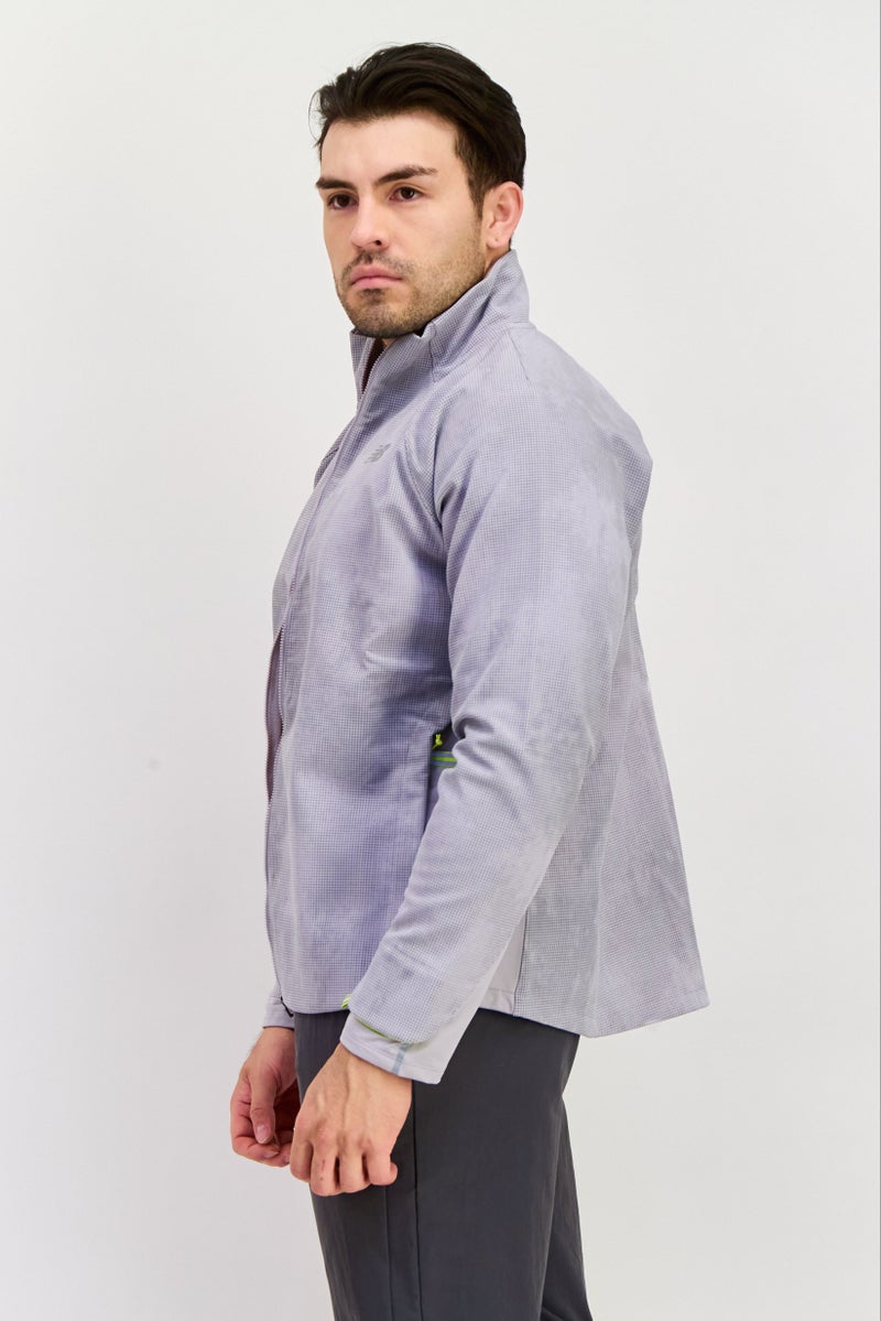 New Balance Men Sportswear Fit Reflective Impact Running Jacket, Grey  - Image 2