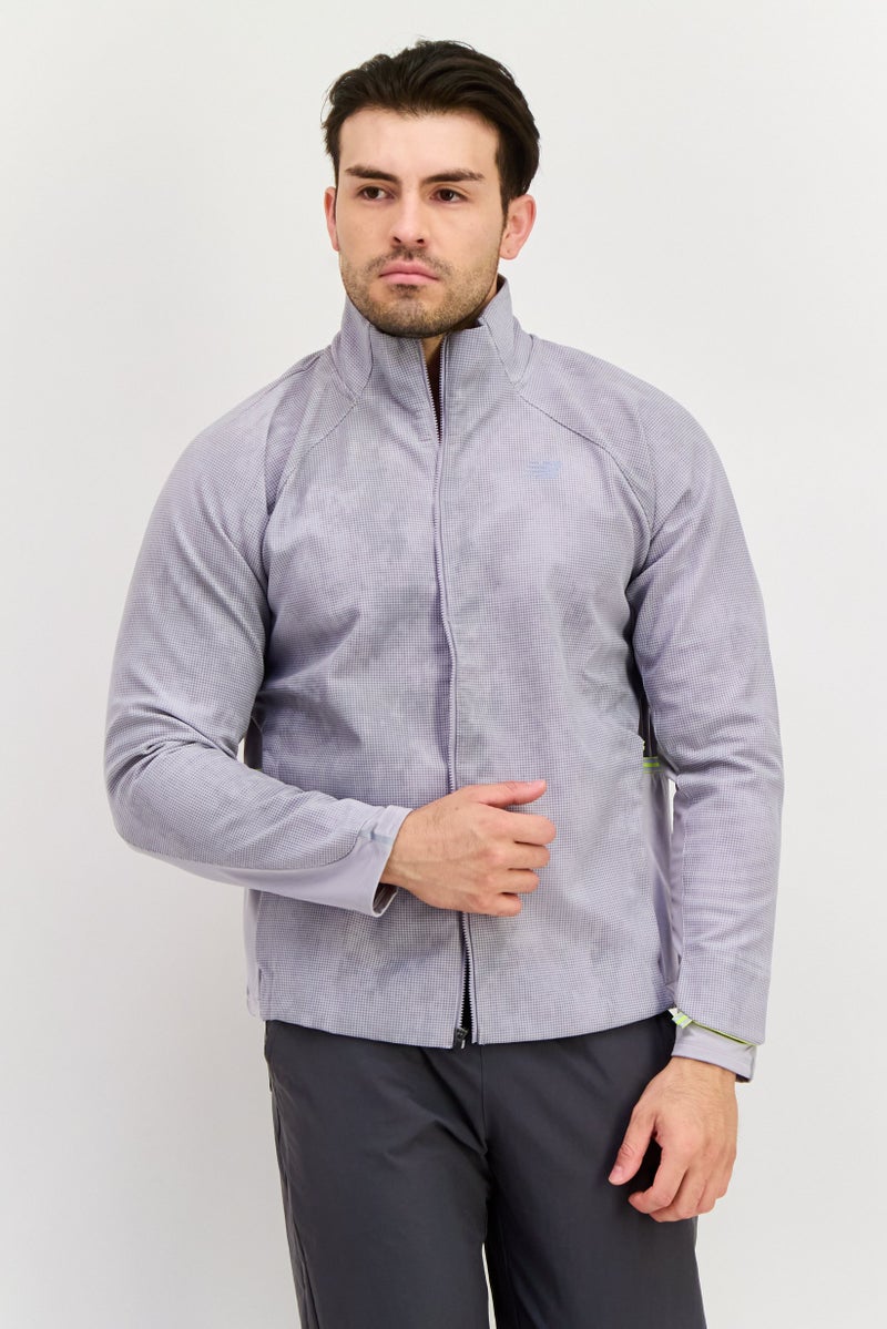 New Balance Men Sportswear Fit Reflective Impact Running Jacket, Grey  - Image 1