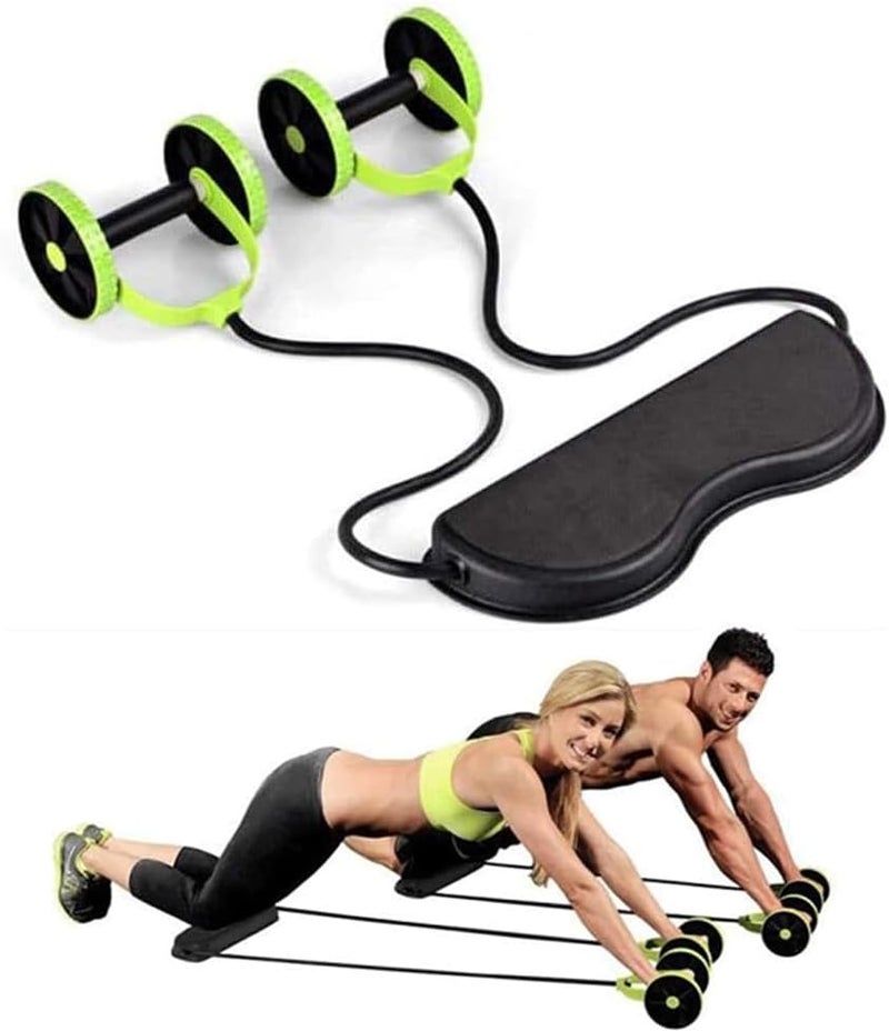 Revoflex Abdominal Wheel Roller With Resistance Band Suitable For Abdominal Exercise, Toning Abs, Chest, Arms, Waist, Core, Strengthening Back, Shoulder Muscle for Men And Women - Image 1