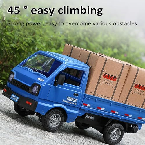 GoolRC Remote Control Car Kei Truck, 1:16 Scale RC Transport Pickup Truck with Spray and Light, 2.4GHz All Terrain RC Cars for Teens and Adults Christmas or Birthday Gift (Green) - Image 4