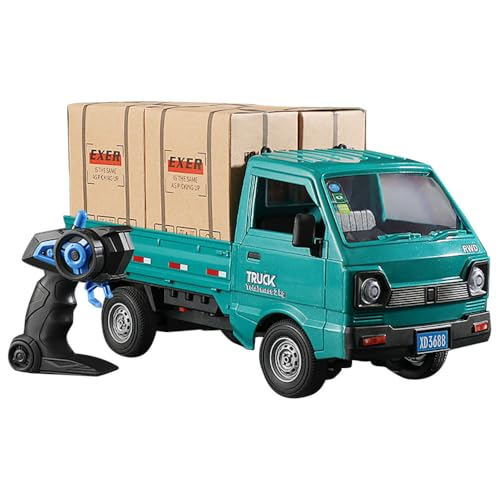 GoolRC Remote Control Car Kei Truck, 1:16 Scale RC Transport Pickup Truck with Spray and Light, 2.4GHz All Terrain RC Cars for Teens and Adults Christmas or Birthday Gift (Green) - Image 1