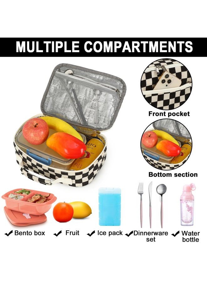 BLUBOON Kids Girls Lunch Bag Insulated Lunch Box for school Corduroy Lunch Cooler Organizer School Kids Lunch Tote - Image 2