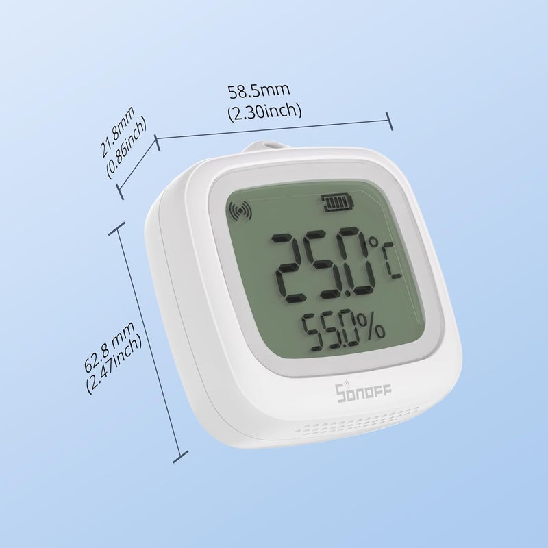 سونوف SNZB-02WD IP65 Zigbee LCD مستشعر درجة الحرارة والرطوبة الذكي المقاوم للماء للبيوت الزجاجية/الحمامات مع مراقبة عبر التطبيق ورسوم بيانية وتركيب مرن - Image 3