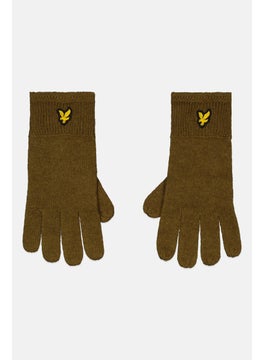 Lyle & Scott Men 1 Pair Brand Logo Knitted Glove, Olive  - Image 1