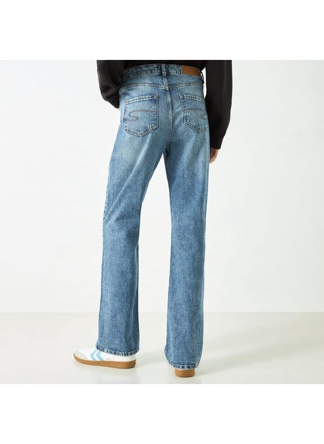 Lee Cooper Lee Cooper Solid Straight Fit Jeans with Pockets  - Image 3