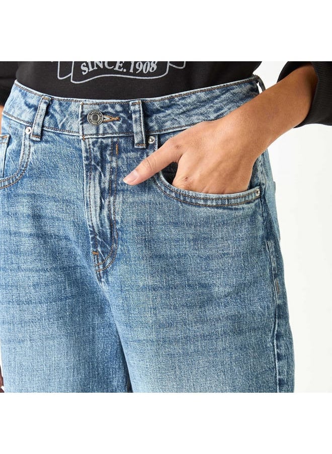 Lee Cooper Lee Cooper Solid Straight Fit Jeans with Pockets  - Image 4