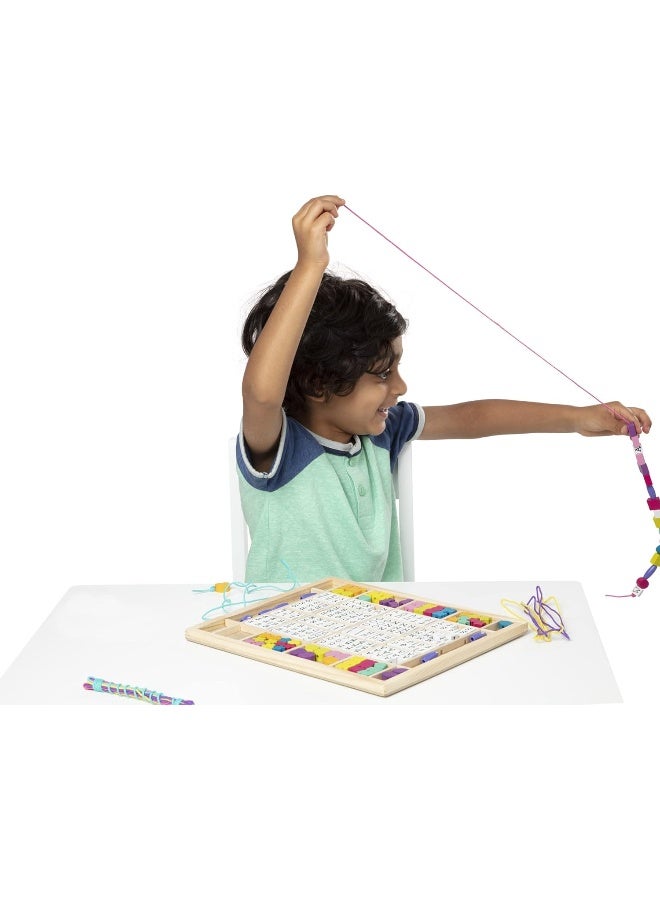 Melissa & Doug Alphabet Bead Set, Wooden Beads for Jewellery Making Kit, Arts and Crafts for Kids Age 5, Friendship Bracelet Making Kit for Girls or Boys, 4 Year Old Girl Gifts - Image 5