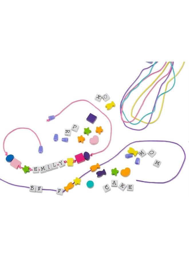 Melissa & Doug Alphabet Bead Set, Wooden Beads for Jewellery Making Kit, Arts and Crafts for Kids Age 5, Friendship Bracelet Making Kit for Girls or Boys, 4 Year Old Girl Gifts - Image 2