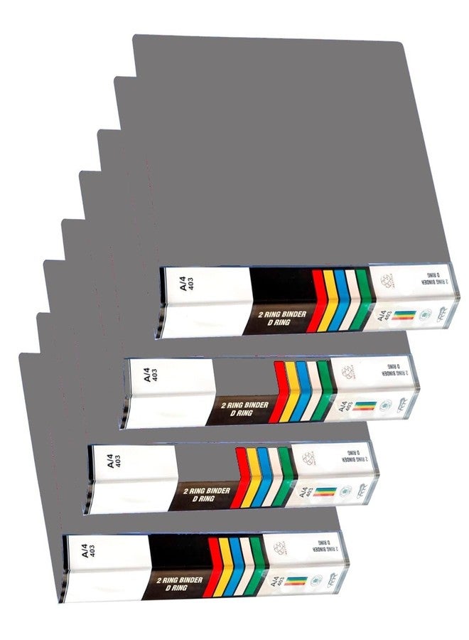 Dotpot 2D Ring Binder Plastic Box File -A4 Size | File for Certificates and Documents | Office documents and Certificate Plastic File | Ring Files for Documents (Grey, Pack of 40) - Image 1