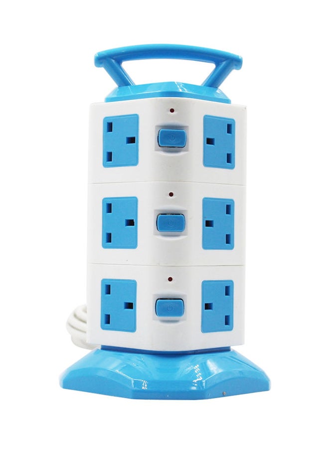 NIBEMINENT 12-Way Extension Socket With USB Port Blue/White 3meter  - Image 1