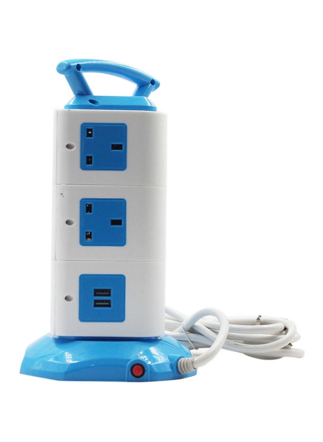 NIBEMINENT 12-Way Extension Socket With USB Port Blue/White 3meter  - Image 2