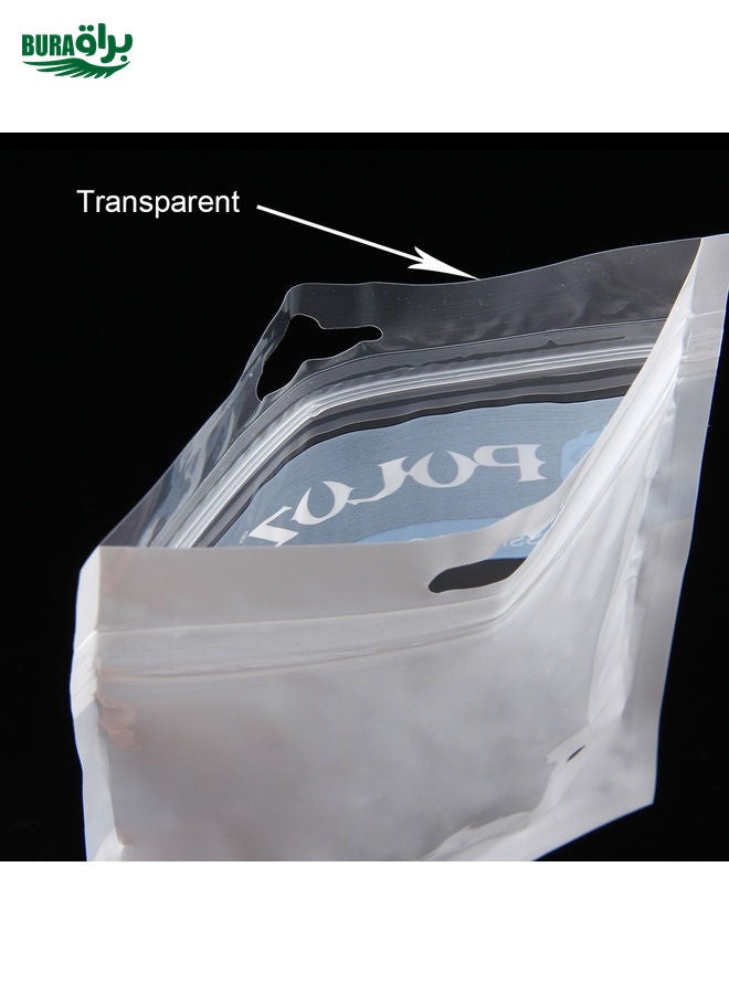 BURAQ 10 PCS PULUZ 33cm x 23.5cm Hang Hole Clear Front White Pearl Jewelry Zip Lock Packaging Bag(Size: XL) - Image 4
