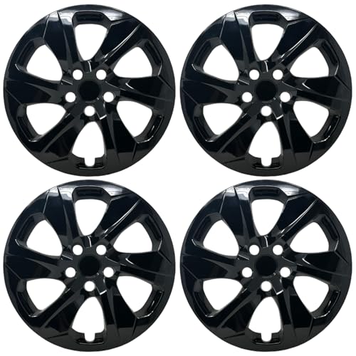 HubStar Hubcap Replacement for Toyota Rav4 2019-2025, 17-inch Wheel Cover, Gloss Black, Set of 4 - Image 1