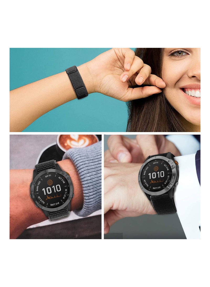 Watch Band Strap for Fenix 5 Fenix 6 22mm Loop Nylon Wrist Band Quick Dry Ultralight Sport Strap for Fenix 5 Plus Fenix 6 Pro Forerunner 935 945 Quatix 6 5 Gear S3 Galaxy Watch 46mm Watch 3 45mm