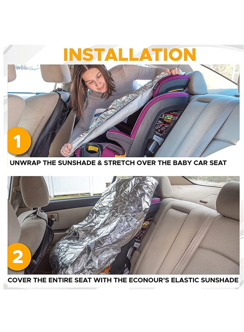 SOLARAE Infant Car Seat Sun Shade Cover - Heat Protector for Baby Seats, Keeps Toddler Car Seats Cool, Blocks Sun & Heat, Reflective Covers for Ultimate Comfort. - Image 5
