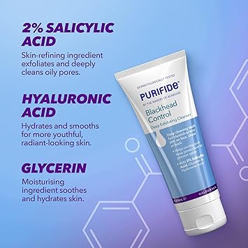 Acnecide Purifide by Acnecide Blackhead Control Face Wash Deep Exfoliating Cleanser for Acne Prone Skin 120ml - Image 4