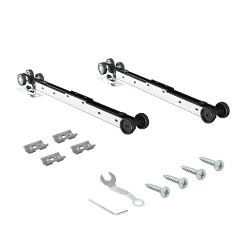 JUBEST 88LBS Bypass Sliding Door Two-Way Soft Close Mechanism, Three Wheel Soft Close for 2 Doors, Fits All of JUBEST Bypass Door Hardware - Image 4