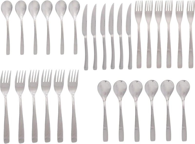 Zinnia Stainless Steel 30-Piece Cutlery Set