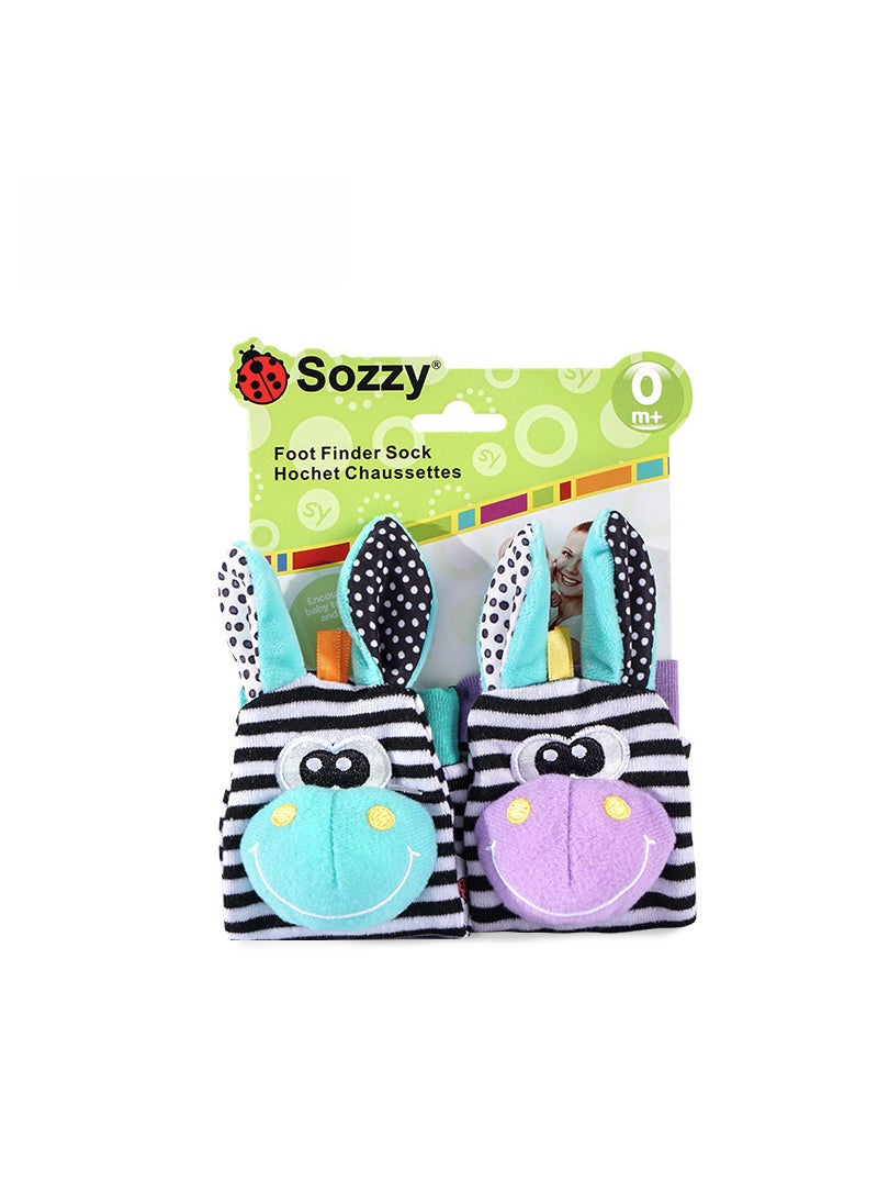 null - Sozzy Cute Animal Rattle Plush Socks for Babies 0-12M 005 color card socks (double) - Image 1