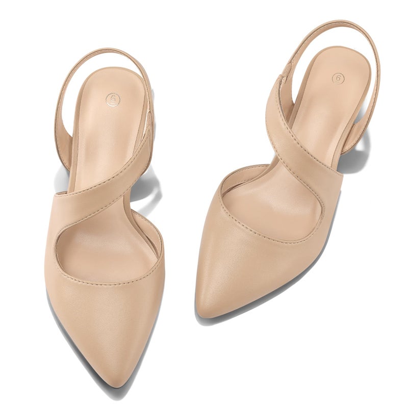 mysoft Women's Dress Shoes Low Heels 2 inch Kitten Pumps Slingback Wedding Party Medium/Wide Width Shoes - Image 5