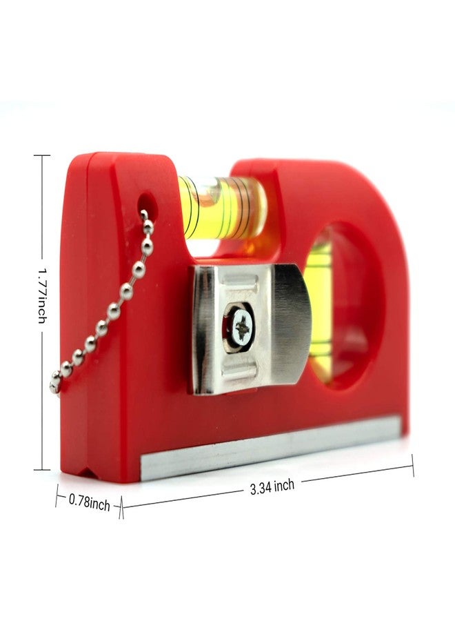 Sanung 2 Pieces Mini Magnetic Horizontal Vertical Pockets Spirit Level with Keychain Magnetic Pocket Level with Storage Bag Magnet Spirit Bubble Leveler for Determining Horizontal Vertical Plane - Image 2