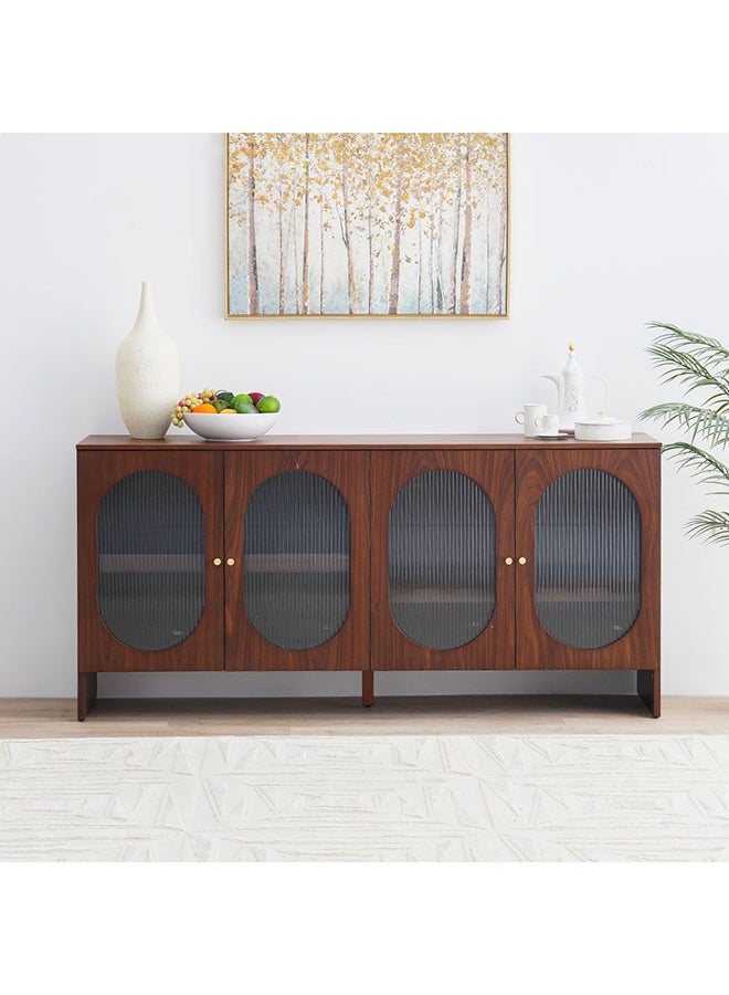 DANUBE HOME Azeron Buffet Cabinet Strong And Sturdy Home Kitchen Organiser Rack Modern Design Furniture For Dining Room Living Room Kitchen L 180x45x86 cm Brown  - Image 1
